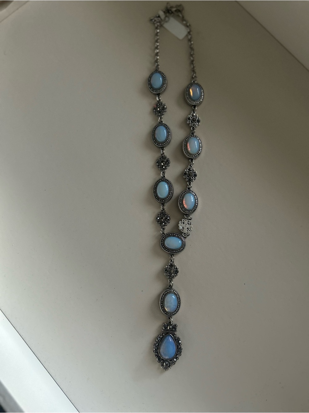 Opal effect Stone Pendant Y Necklace